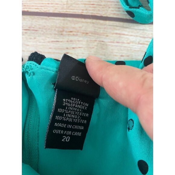 Disney Hot Topic Women's The Little Mermaid Shell Dot Print Dress - 20 - Picture 11 of 16